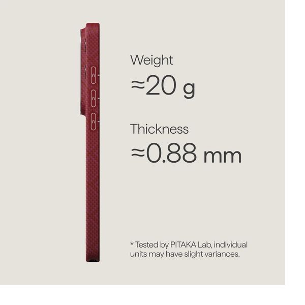 Чехол Pitaka Edge Case для Samsung S26 Ultra, Красный | Harvard Crimson