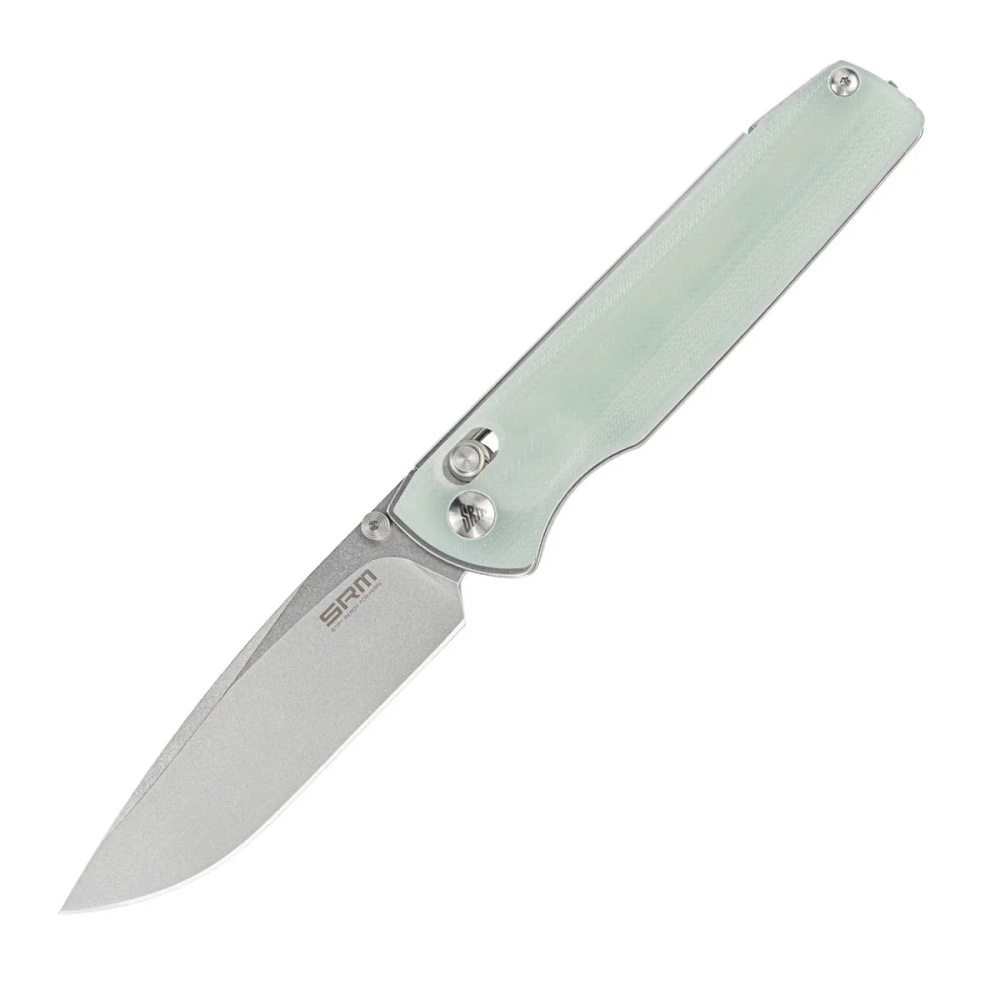 Нож складной SRM 258L-GC Terrier Stonewash (D2, Natural G10)