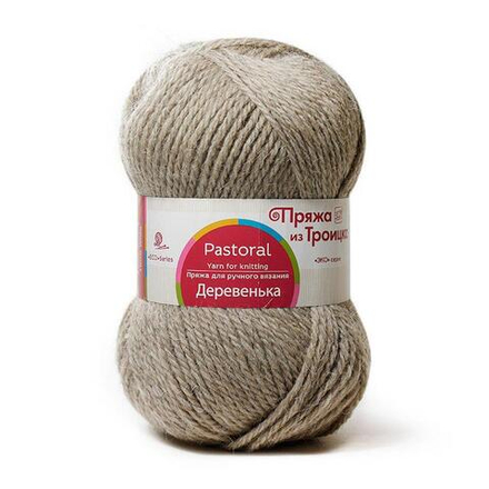 Деревенька пряжа Троицкая 100%шерсть 5х100г/170м (0530 натуральный светлый)