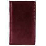 Книжка алф. А6- 80х130 мм 96 л. лин. БИЗНЕС 7БЦ бордо итальян. полиуретан вырубка