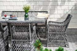 "Катания" обеденная группа плетеная на 6 персон, цвет графит