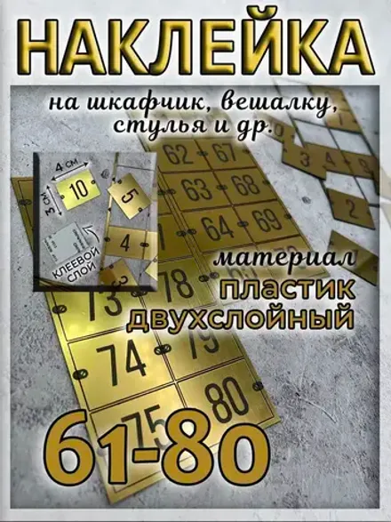 Нумерация для шкафчиков