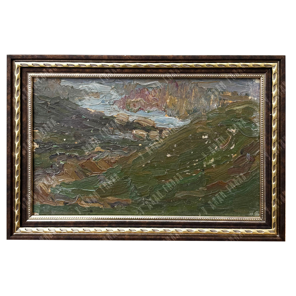 Динес Ю. С. Курган. Саратов. Этюд. Картон, масло. 1940-е гг.