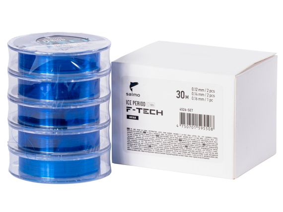 Лески монофильные зимние Salmo ICE PERIOD F-TECH Lake Blue 5шт. набор