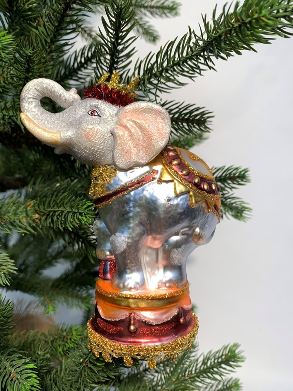 Елочная игрушка 9х5х12см House of Seasons Цирковой слон серый