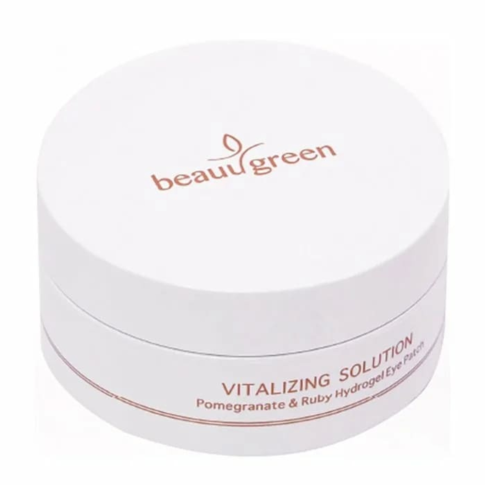 Патчи для век BeauuGreen Vitalizing Solution Pomegranate and Ruby Hydrogel гидрогелевые с экстрактом граната и рубиновой пудрой Eye Patch 60 шт