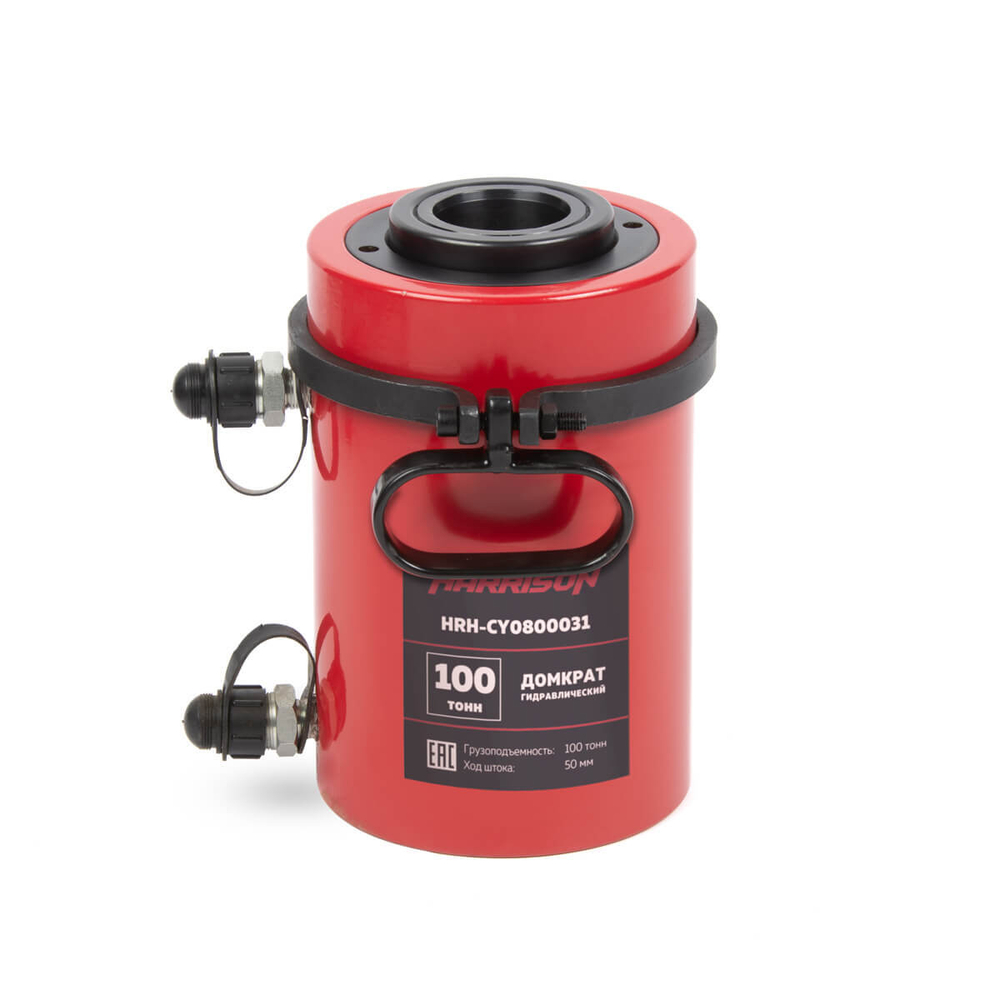HRH-CY0800031 Гидравлический домкрат с полым штоком, двуполостной 100 тонн, 50 мм