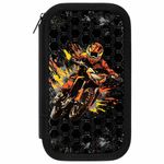 Пенал ЮНЛАНДИЯ, 2 отделения, ламинированный картон, конгрев, 19х11 см, "Fire moto", 273496