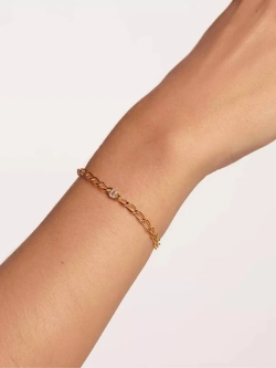 Браслет Буква U серебро 925 пробы покрытое золотом