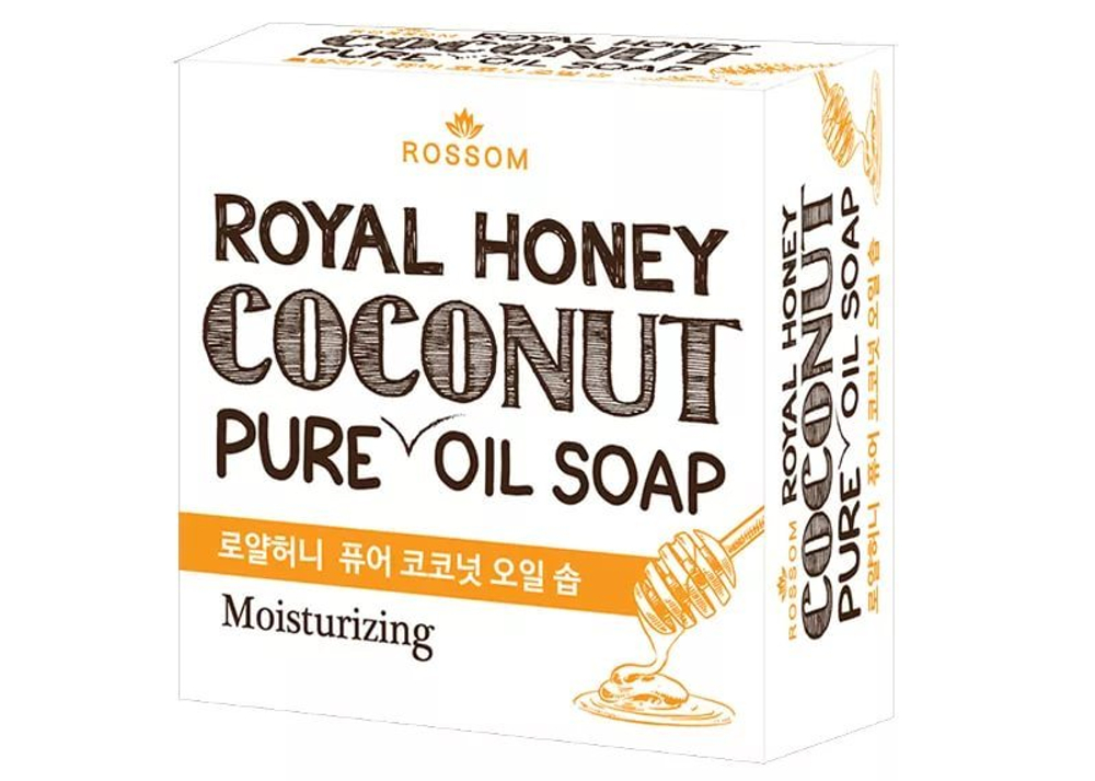 Мыло твердое из 100% масла кокоса с маточным молочком, медом и прополисом Rossom Royal Honey, 100гр