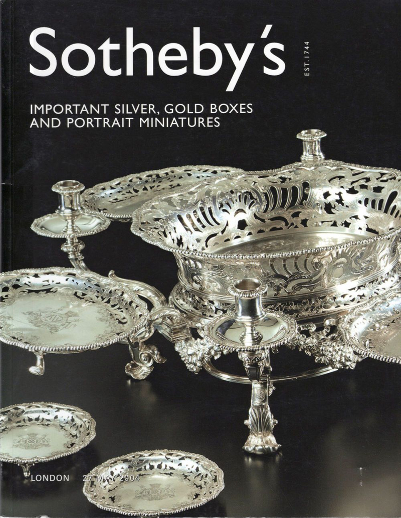 Каталог аукциона Sotheby's, Лондон, Серебро, золотые шкатулки и портретная миниатюра от 27 мая 2004 года