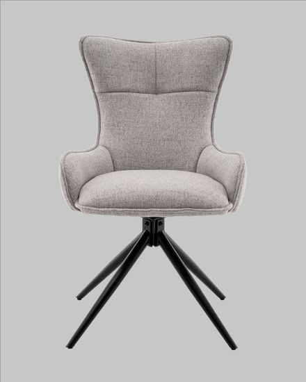 Стул обеденный, крутящийся Irigo, ткань светло-серая