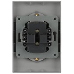 Розетка ЭРА Arktik 16-2107-03 без заземления двойная 2X2P 16А-250В алюминий | Эра Arktik