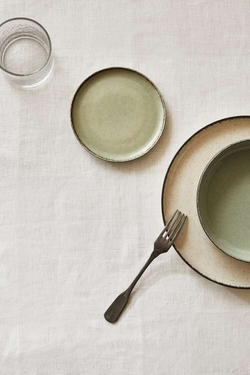 ZARA HOME ФАРФОРОВАЯ БОКОВАЯ ТАРЕЛКА, ЦВЕТ МОРСКОЙ ВОЛНЫ