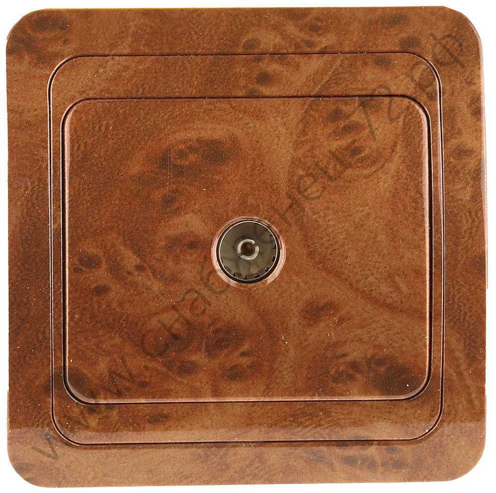 СВЕТОЗАР Гамма, телевизионная цвет орех, Электрическая розетка (SV-54115-N)