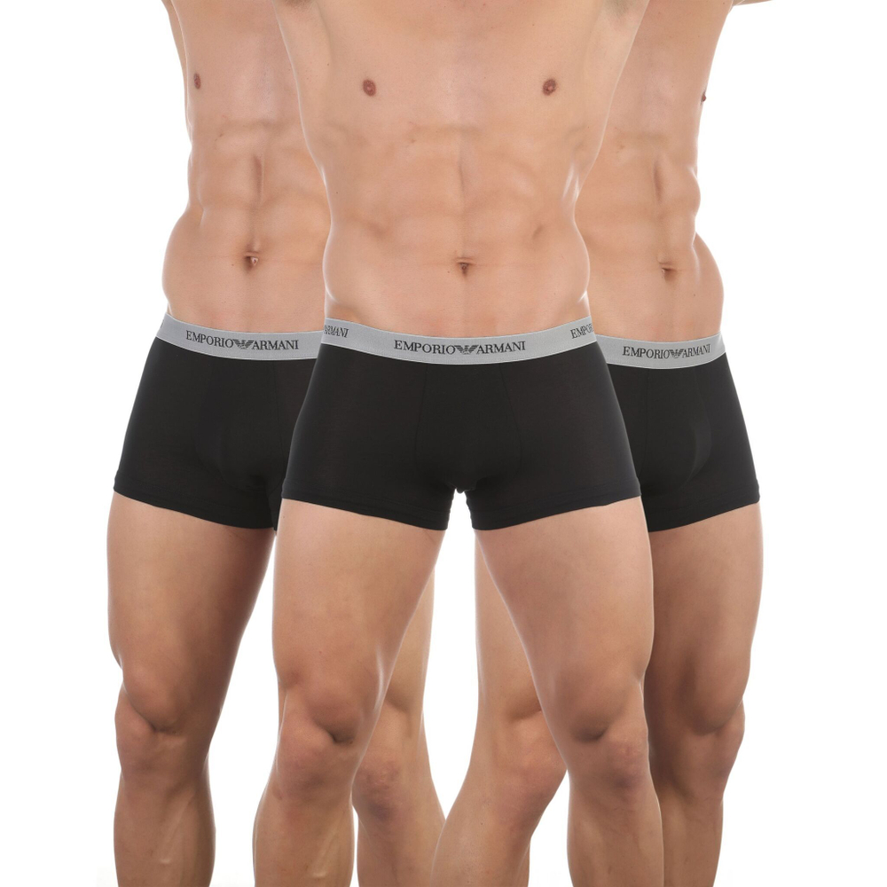 Набор из 3 черных мужских трусов-боксеров Emporio Armani (Размер: M) (Цвет: черный)