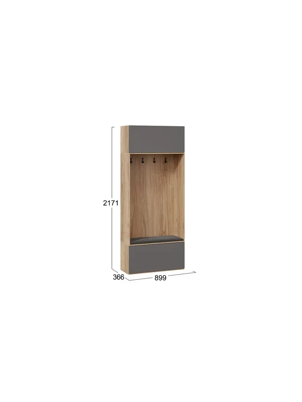 Прихожая с зеркалом Яблоня Беллуно 305х36х217