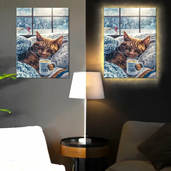 Rəqəmlərlə rəngləmə \ Картина по номерам (40х50) МОРОЗНОЕ УТРО USB LED подсветка