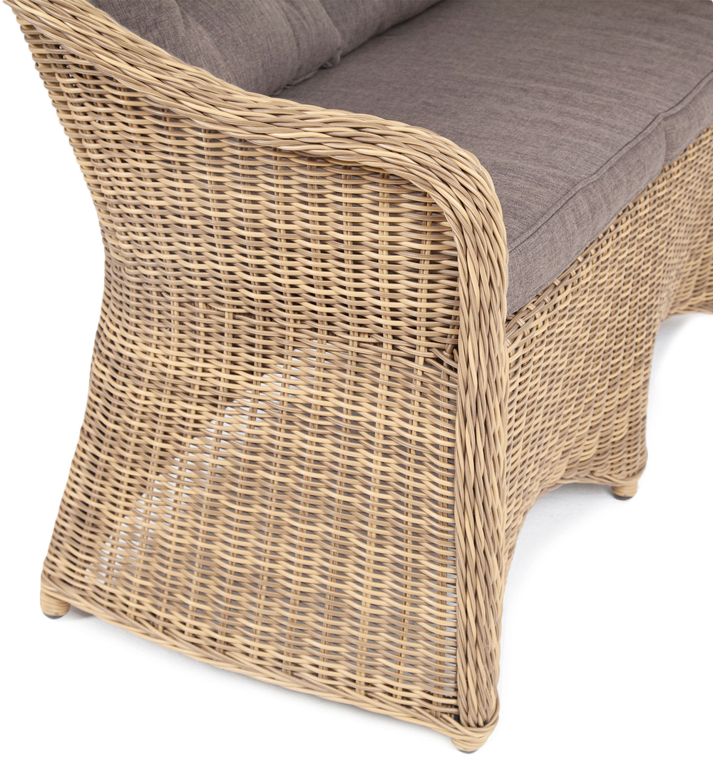 "Равенна" диван двухместный плетенный из ротанга, цвет соломенный