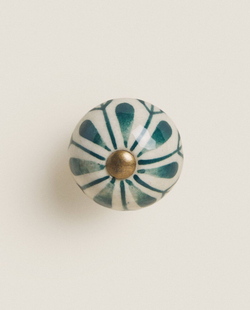 ZARA HOME МЕБЕЛЬНАЯ РУЧКА В ФОРМЕ ЦВЕТКА (НАБОР ИЗ 2 ШТ.), ЗЕЛЕНЫЙ