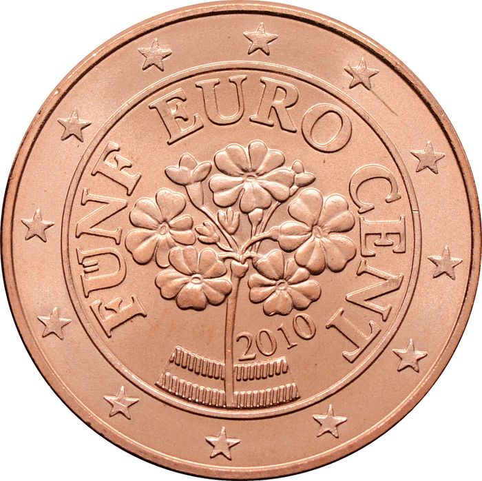 5 евроцентов 2010 Австрия (5 euro cent)