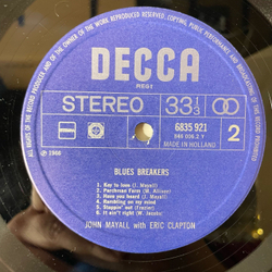 Винтажная виниловая пластинка LP John Mayall With Eric Clapton, John Mayall and The Bluesbreakers, Blues Breakers, A Hard Road (Нидерланды 1973)