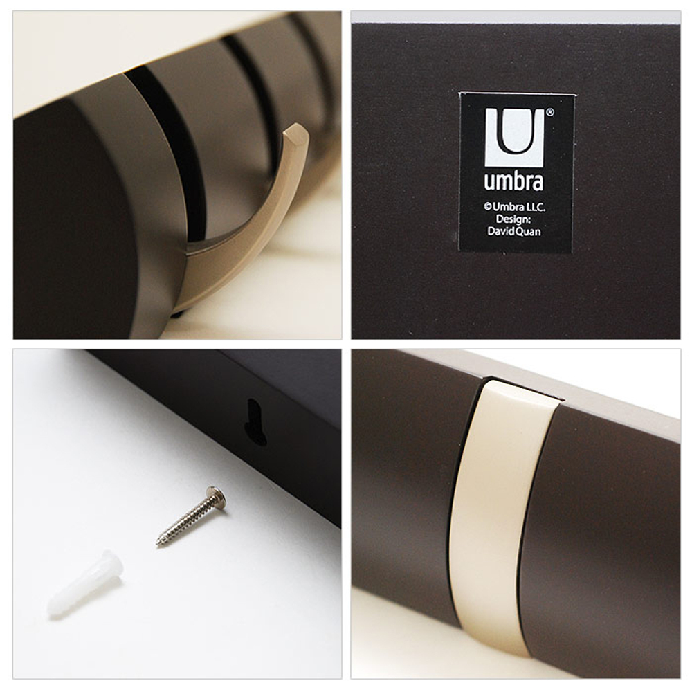 Вешалка настенная горизонтальная Flip 5 крючков белая  Umbra