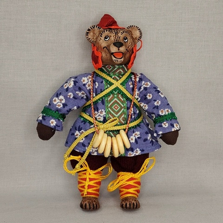 Ёлочная игрушка Медведь в колпаке с баранками