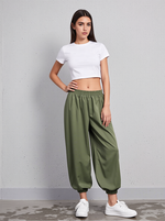 Брюки алладины женские на резинке с боковыми карманами