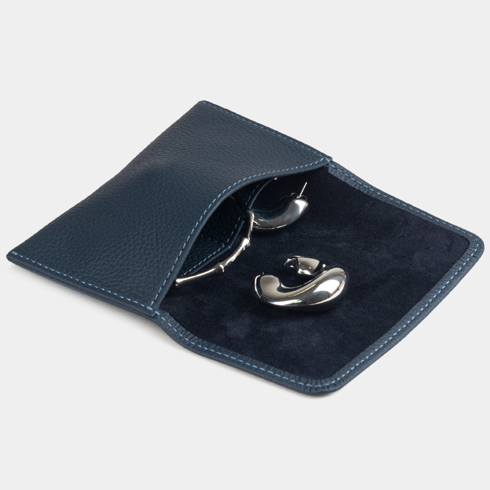 Кофр для украшений Medium из кожи теленка, синего цвета