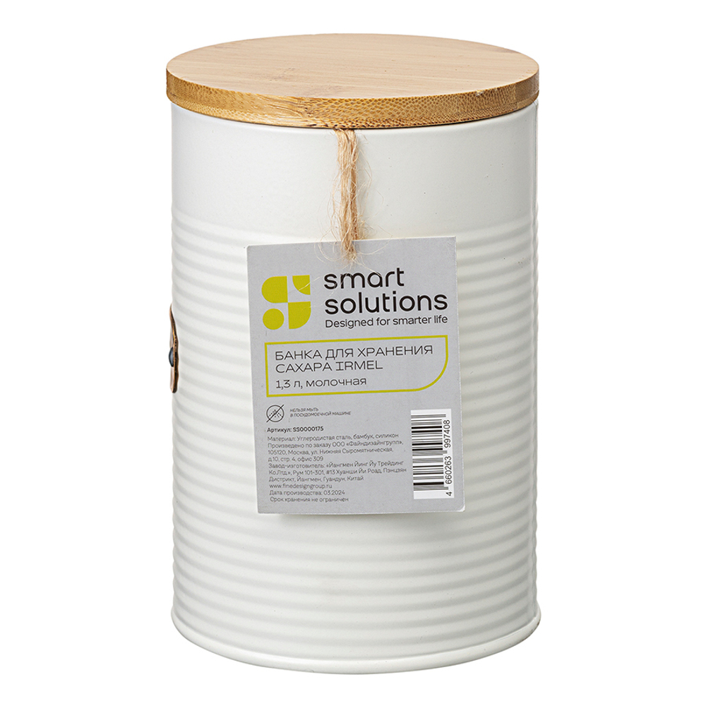 Банка для хранения сахара irmel, 1,3 л, молочная