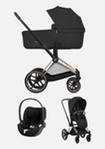 Cybex Priam 5 Style, в цвете Sepia Black (шасси Rose Gold) + автокресло Cybex Cloud T