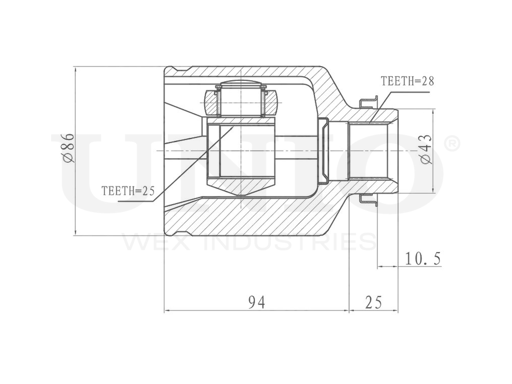 ШРУС внутренний правый UNIO CVJ-30109