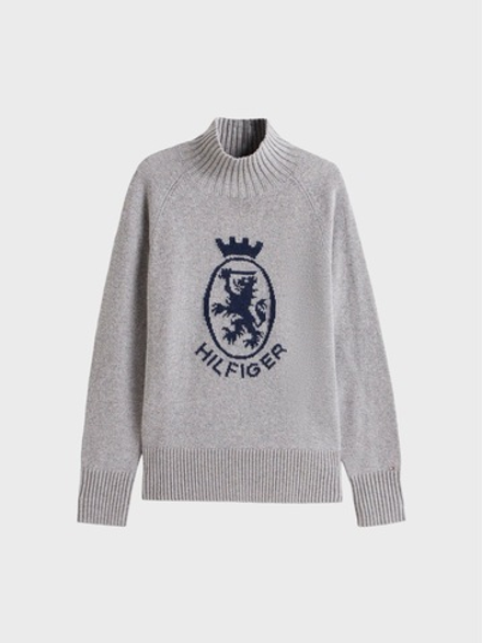 Свитер Tommy Hilfiger Intarsia Crest Logo Wool- Blend Mid Grey Heather