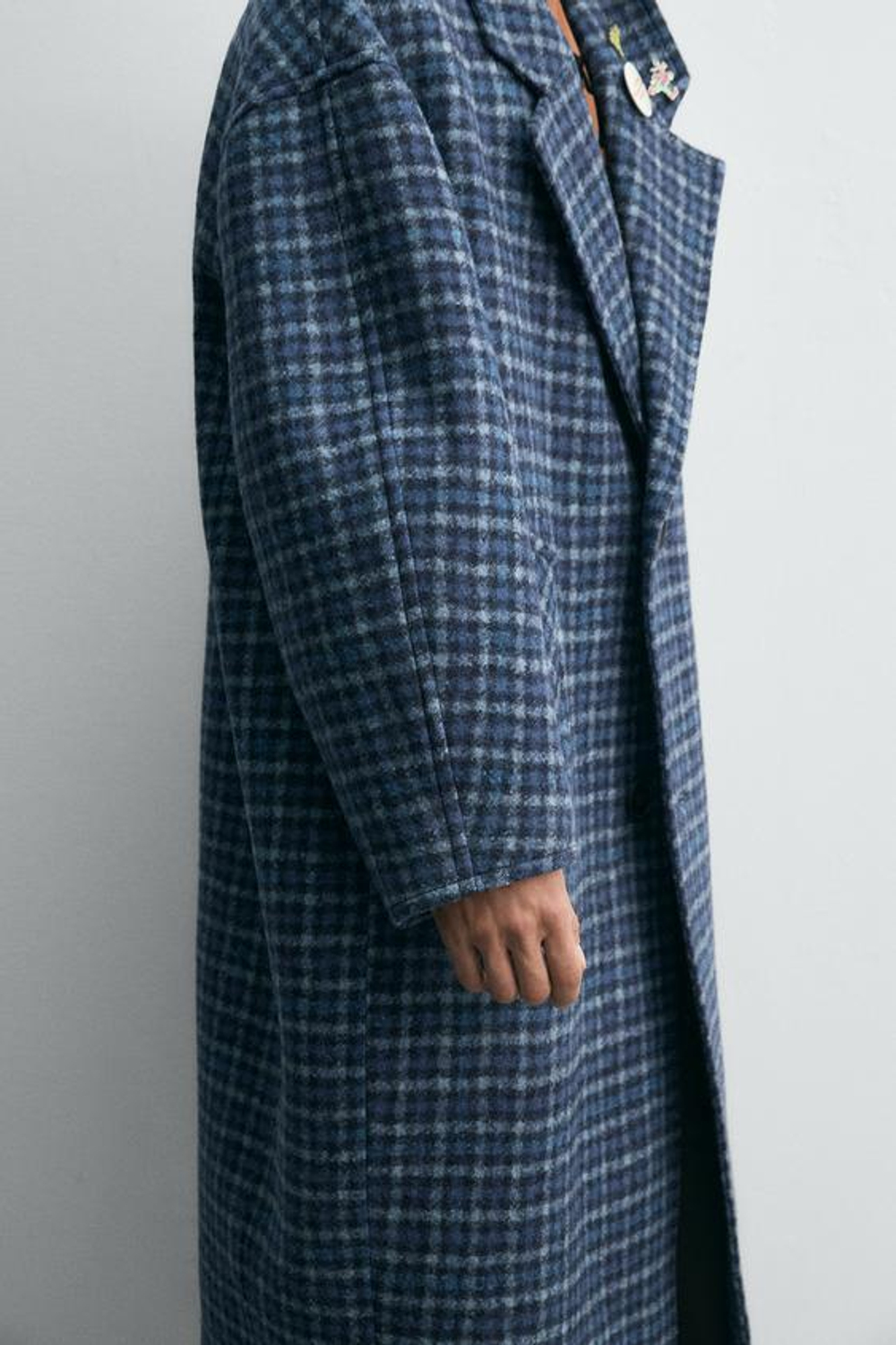 ZARA HARRY LAMBERT X DISNEY ПАЛЬТО OVERSIZE В КЛЕТКУ, СИНИЙ