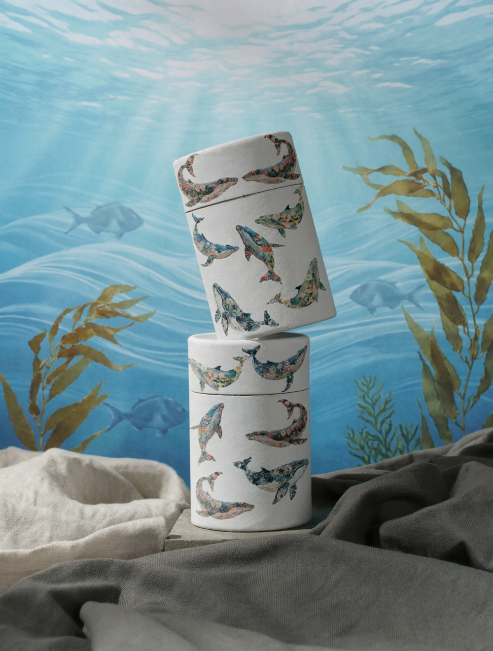 Трансфер переводной - декаль для свечей и гипса киты 010