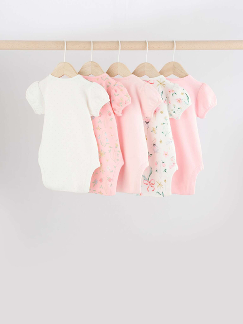 Боди с коротким рукавом для малышей Next E19-737, 5 шт., Розовый, Белый
