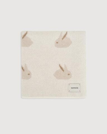 Плед вязанный Animal Rabbits Кремовый, 100% хлопок