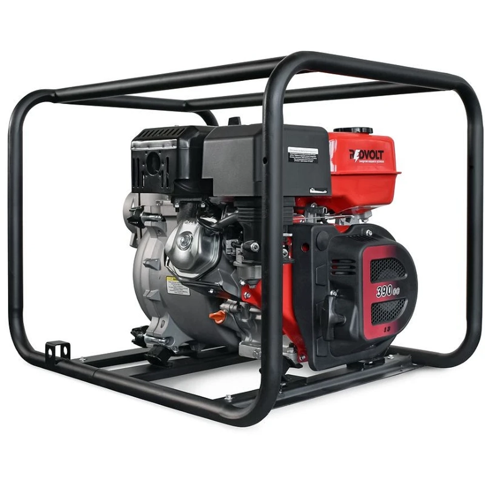 REDVOLT EPMB100NB мотопомпа бензиновая 13 л.с, 1666 л/мин, диаметр 100 мм