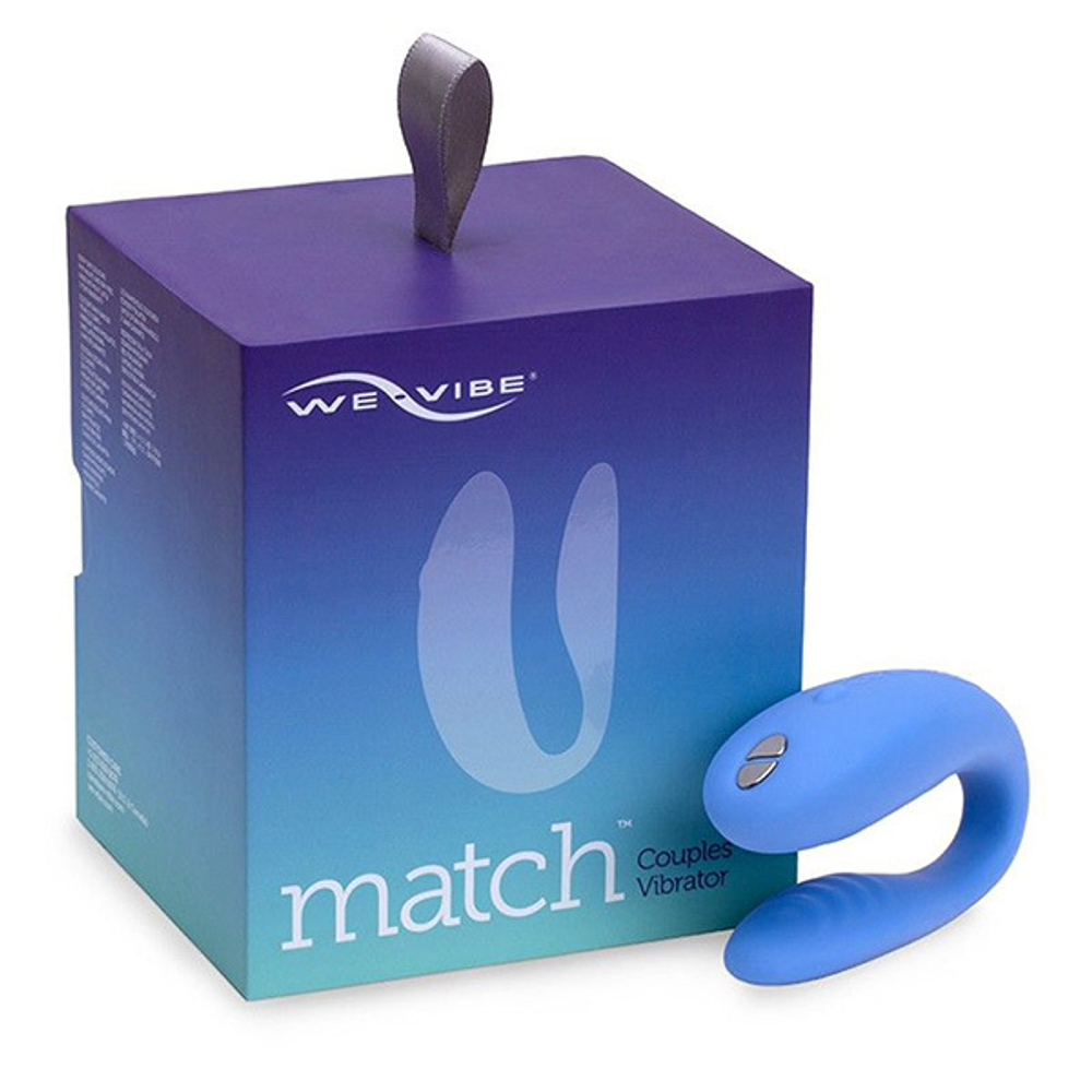 Голубой вибромассажер 7,7см для пар We-Vibe Match SNATSG5
