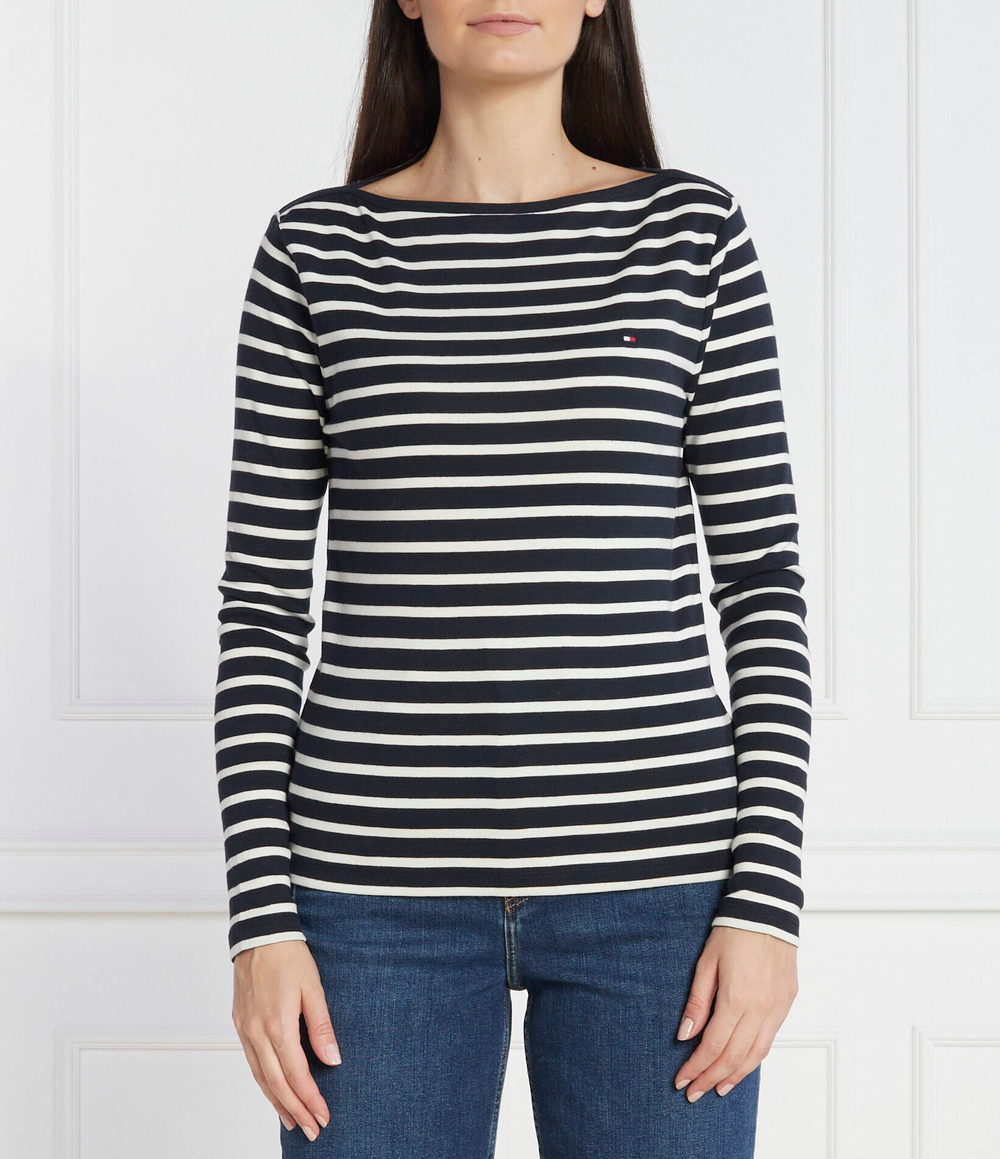 Блузка CODY RIB SLASH-NK LS Tommy Hilfiger - темно-синий(WW0WW40829)