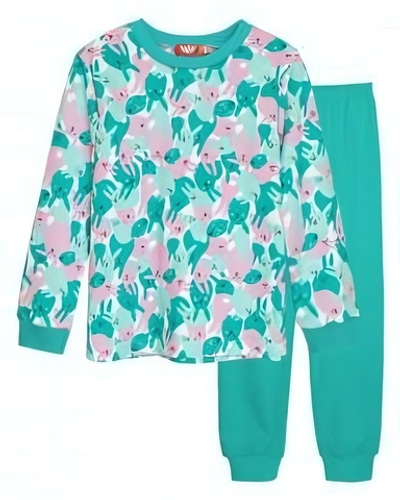 Пижама для девочки р.128-64 бирюзовый