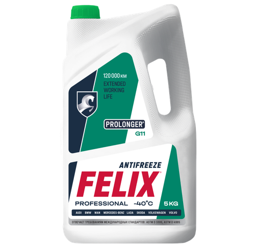 Антифриз готовый Felix Prolonger-40 G11 зеленый (5кг)