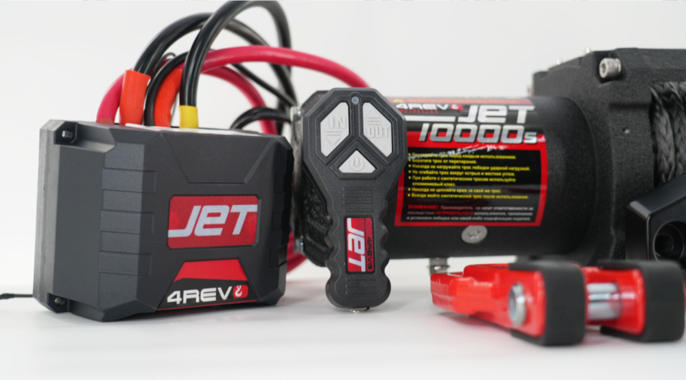 Лебедка автомобильная 4REVO JET 10000s 12В (Синтетический трос)