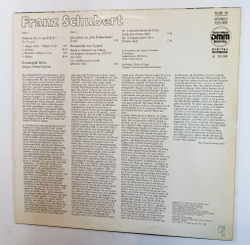 Винтажная виниловая пластинка LP Schubert Шуберт Staatskapelle Berlin, Otmar Suitner Sinfonie Nr. 4 In C Moll, D. 417, D. 644 Musik Zu "Rosamunde", Op. 26 (Ausschnitte) (ГДР 1987)