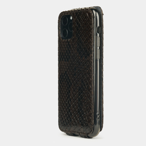 Чехол кожаный для iPhone 11 Pro темно-коричневого цвета