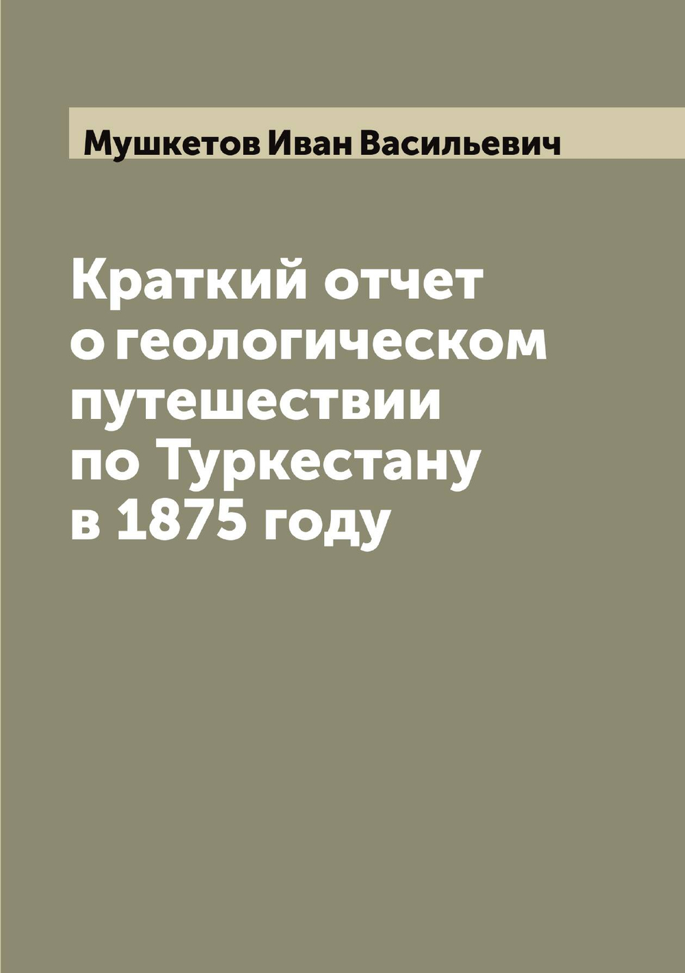 Краткий отчет о геологическом путешествии по Туркестану в 1875 году | Мушкетов Иван Васильевич