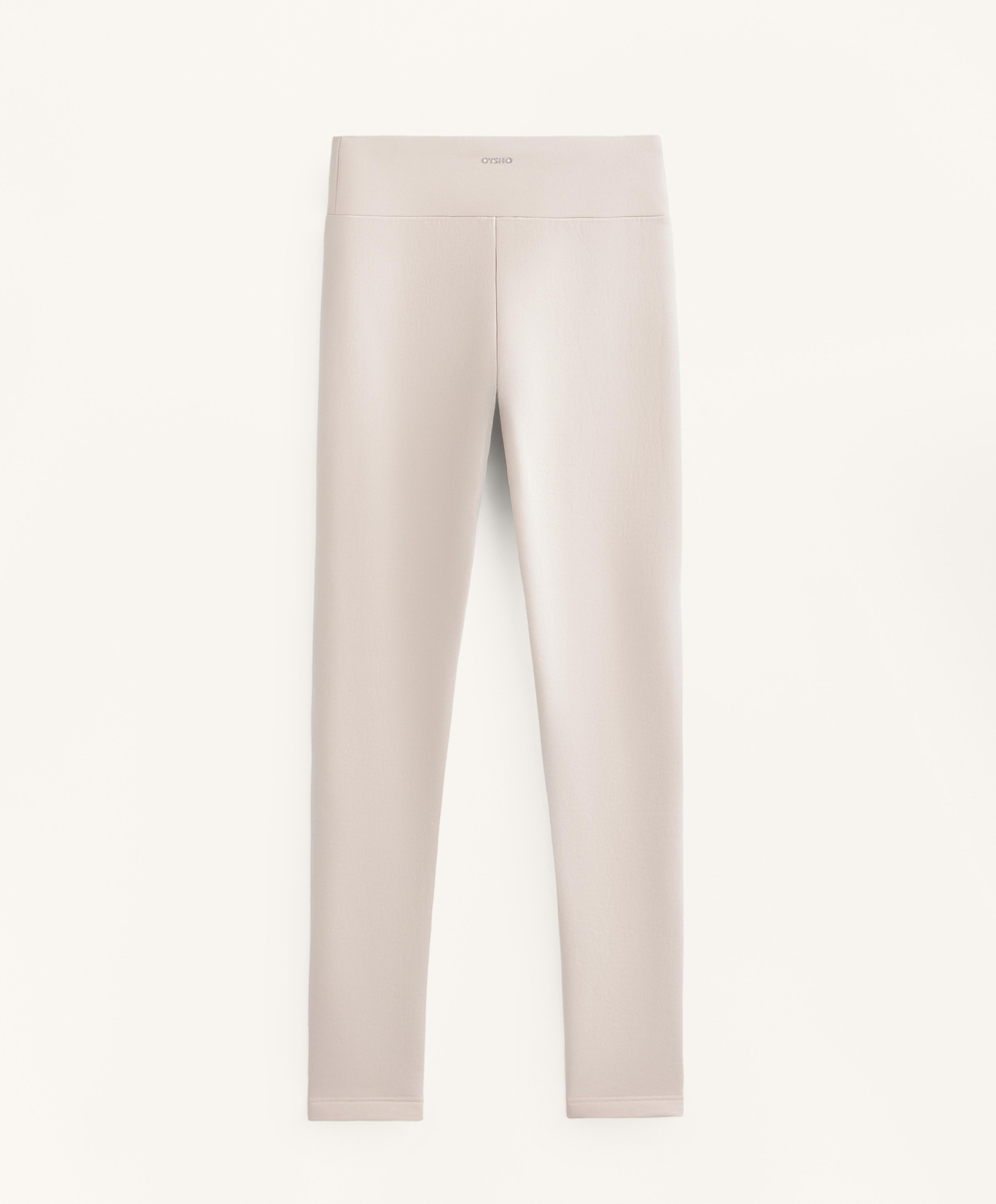 OYSHO Теплые легинсы с высокой посадкой и длиной до щиколотки, светлый экрю