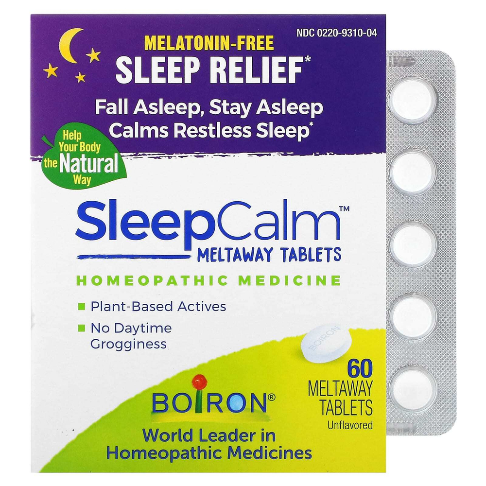 Boiron, SleepCalm™, добавка для улучшения сна, с нейтральным вкусом, 60 таблеток для рассасывания