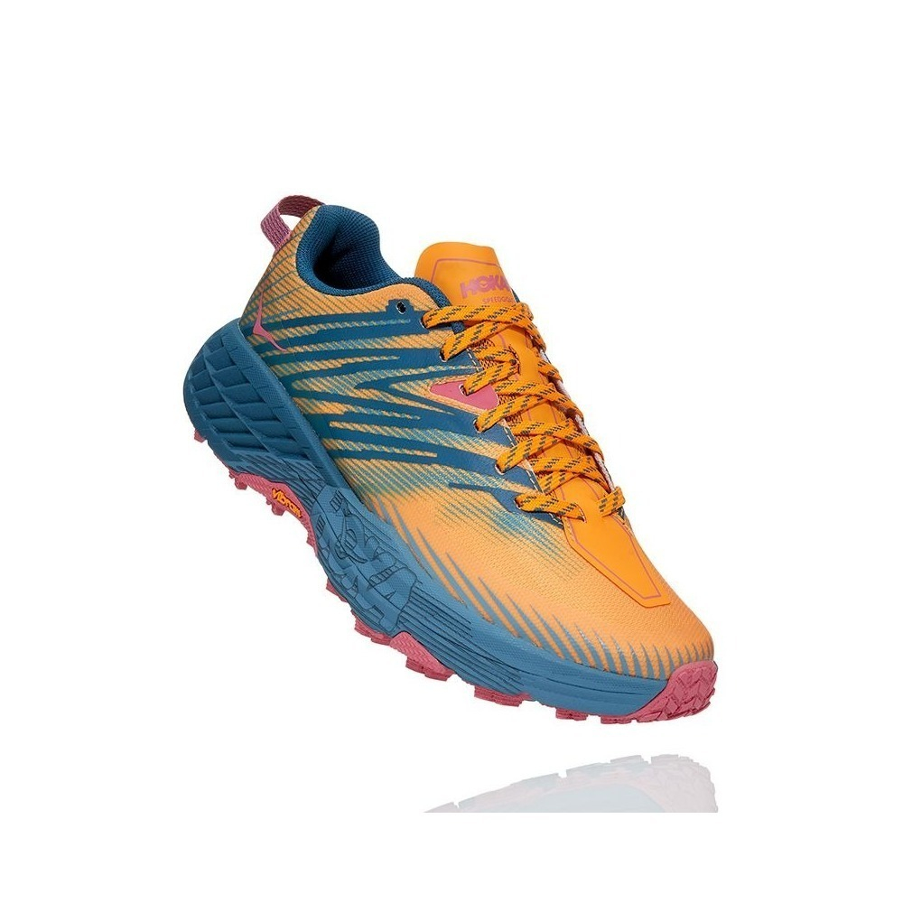 Кроссовки женские HOKA W SPEEDGOAT 4 Saffron / Provincial Blue